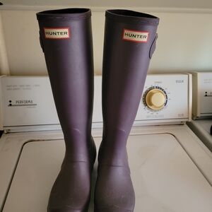 Hunter Dark Purple Women's Rain Boots
